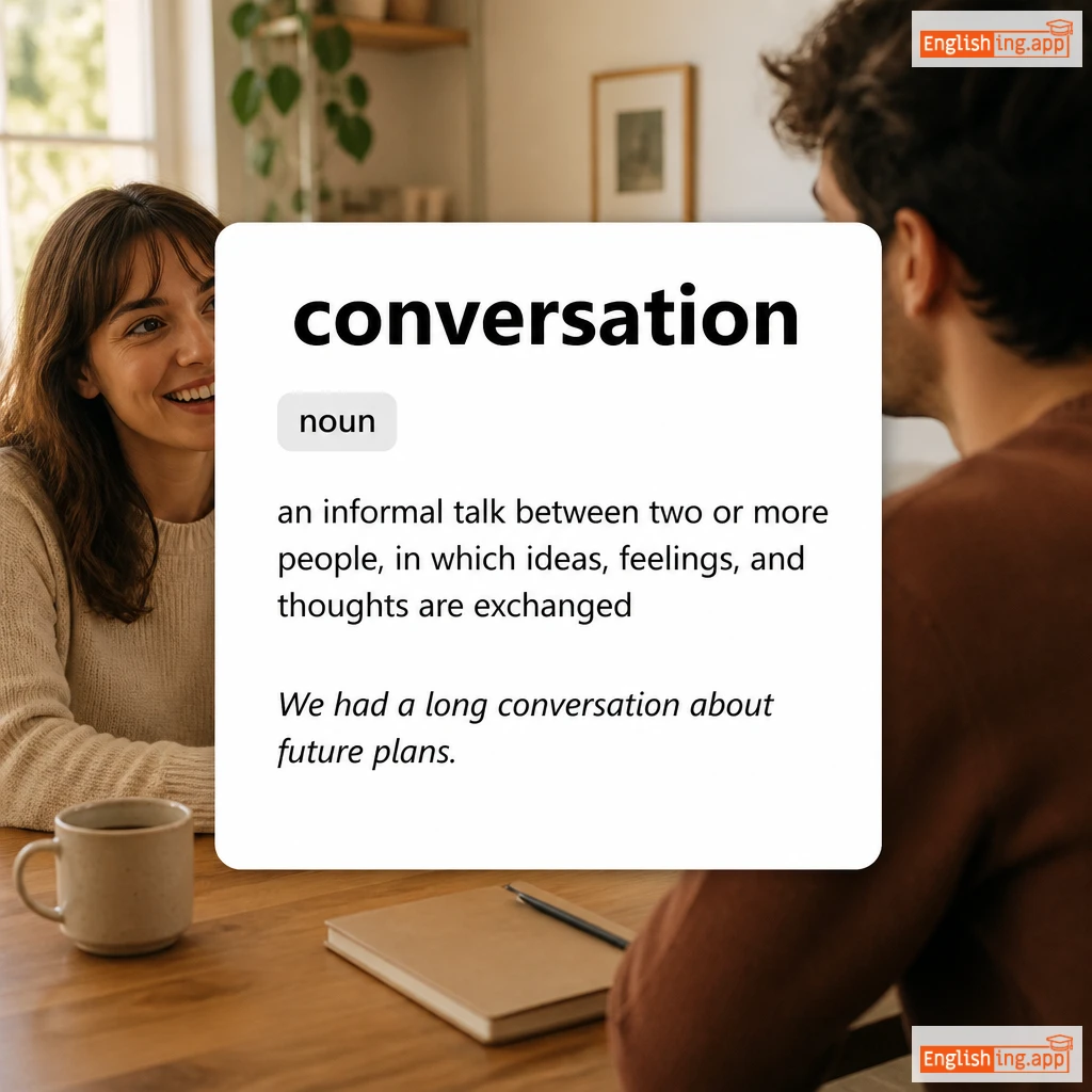 conversation definition card — visual illustration of the meaning