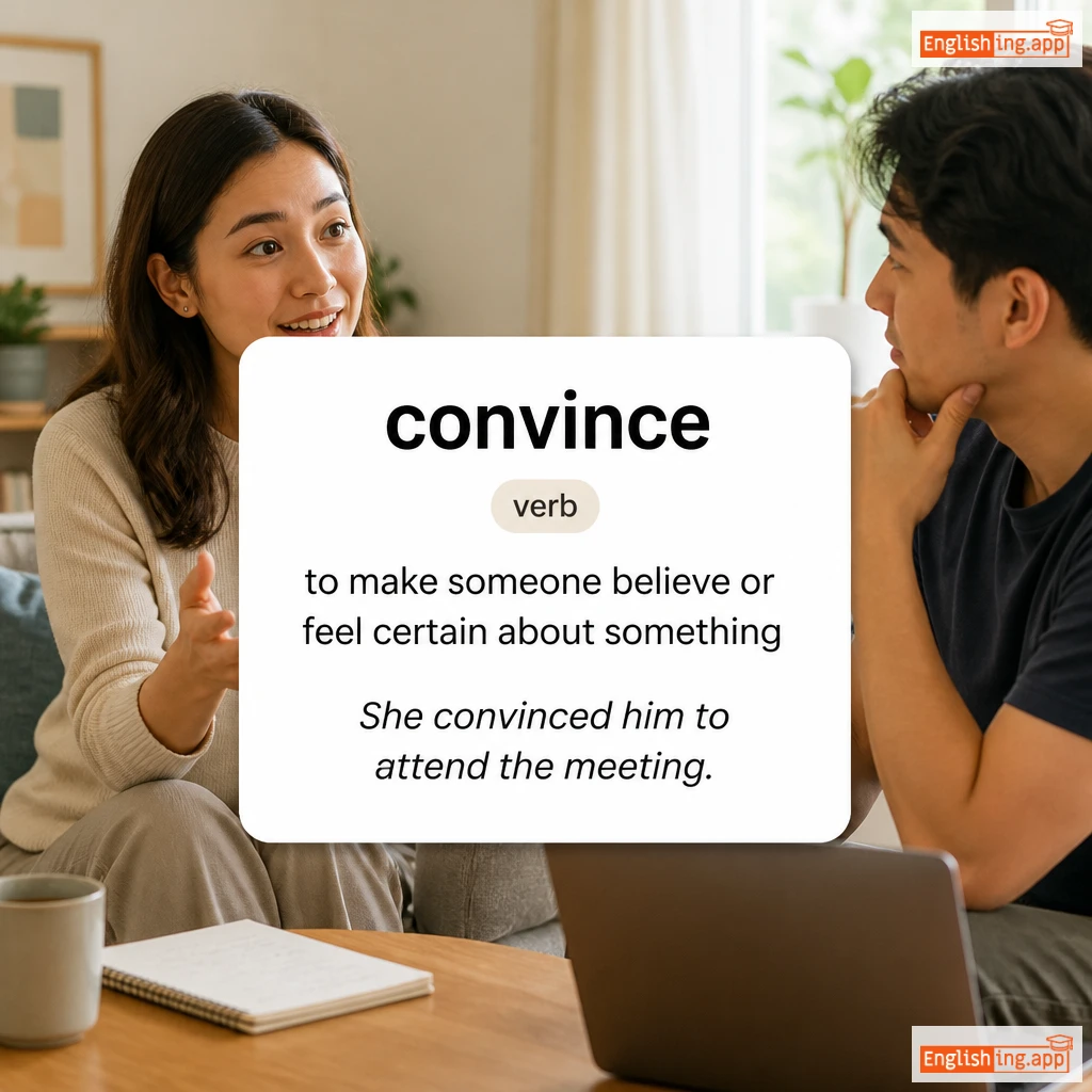 convince definition card — visual illustration of the meaning