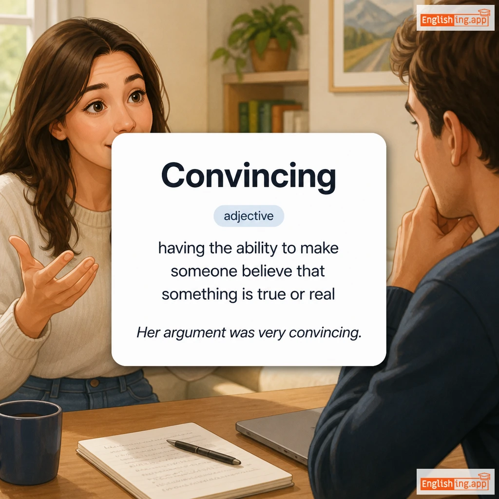 Convincing definition card — visual illustration of the meaning