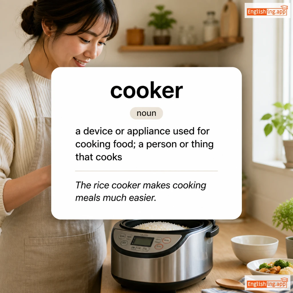cooker definition card — visual illustration of the meaning