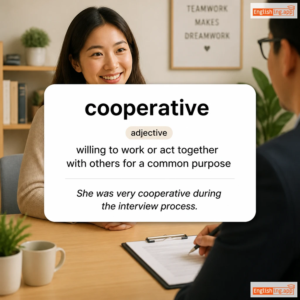 cooperative definition card — visual illustration of the meaning