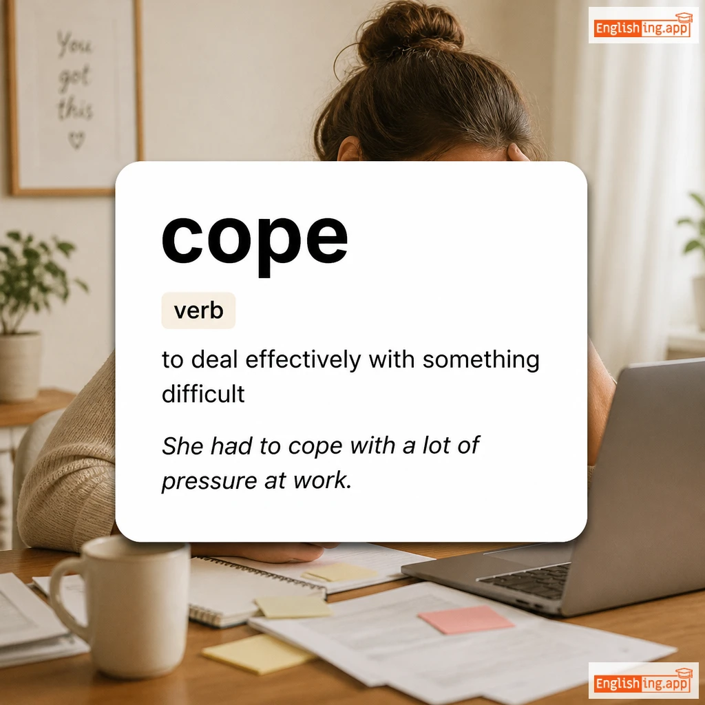 cope definition card — visual illustration of the meaning