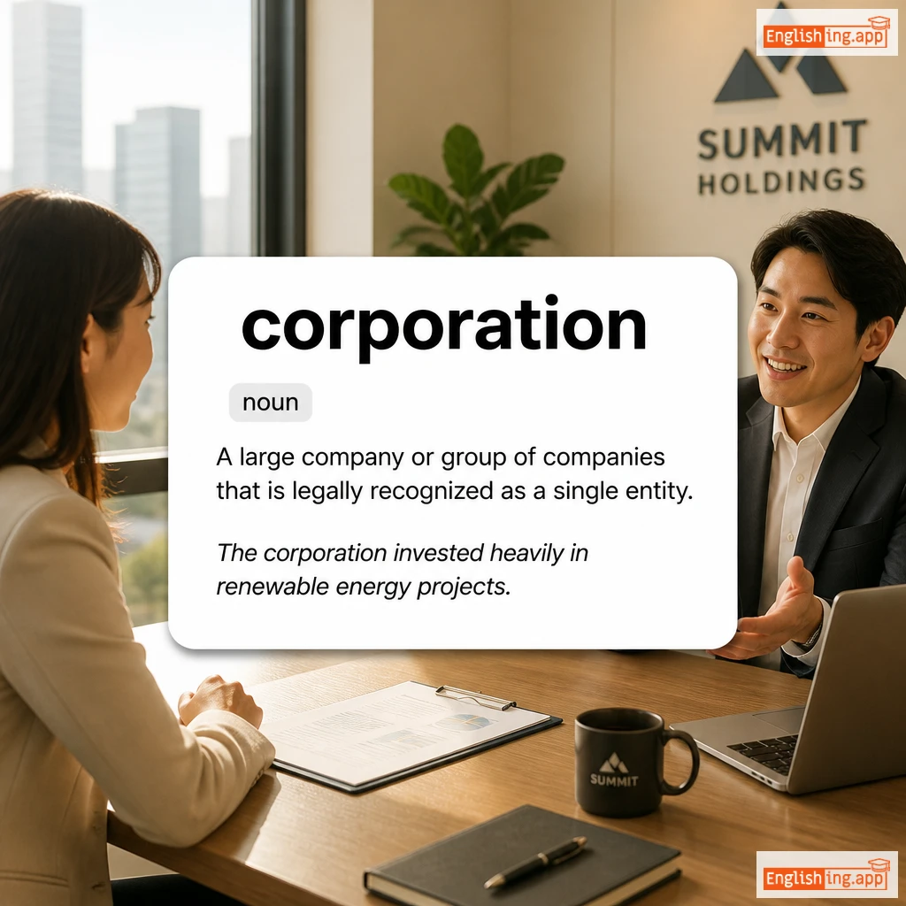 corporation definition card — visual illustration of the meaning