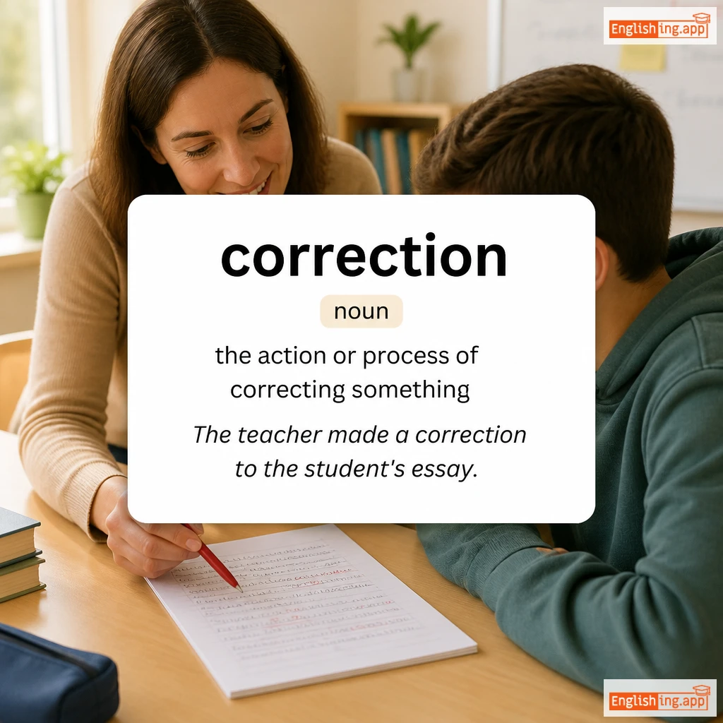 correction definition card — visual illustration of the meaning