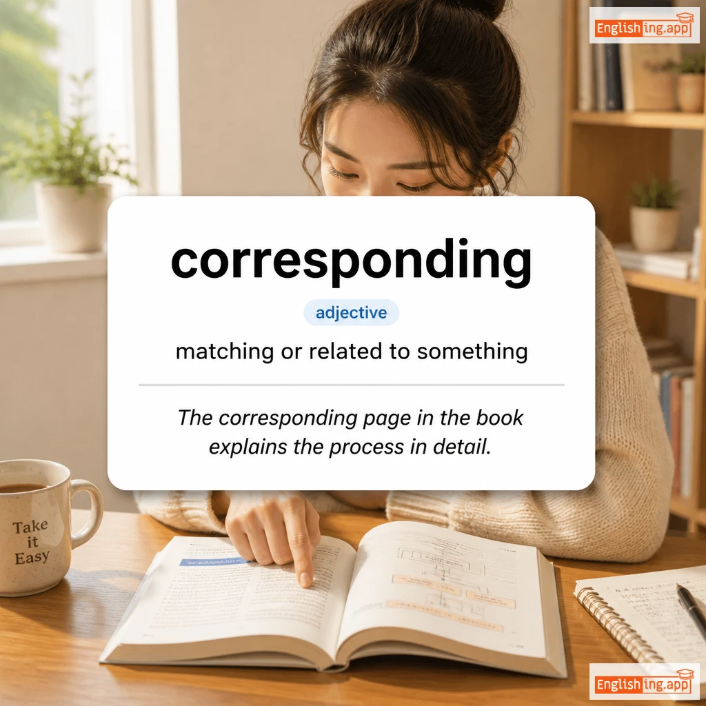 corresponding definition card — visual illustration of the meaning