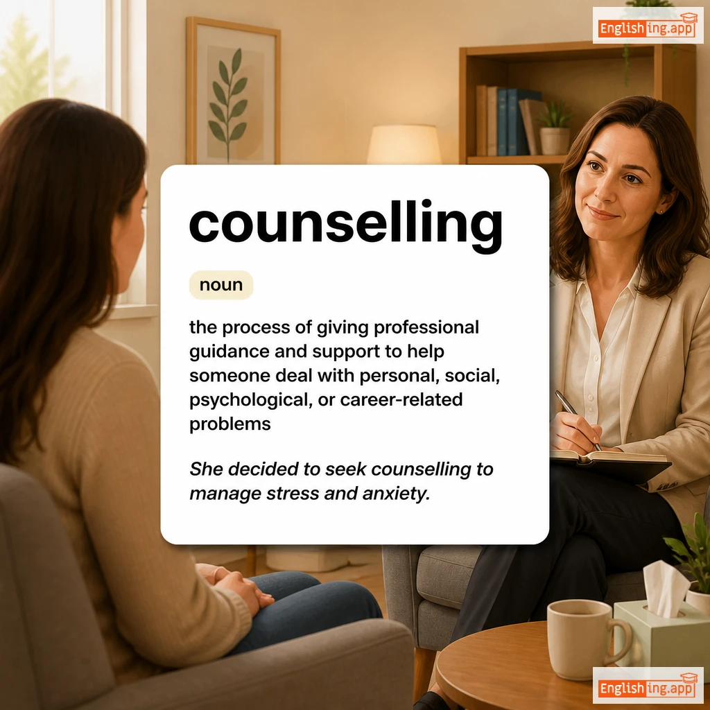 counselling definition card — visual illustration of the meaning