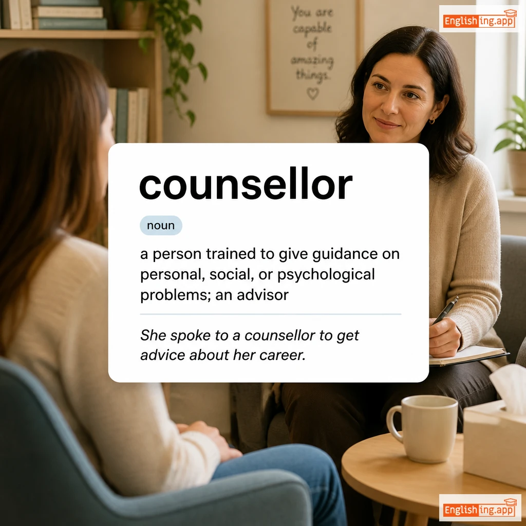 counsellor definition card — visual illustration of the meaning