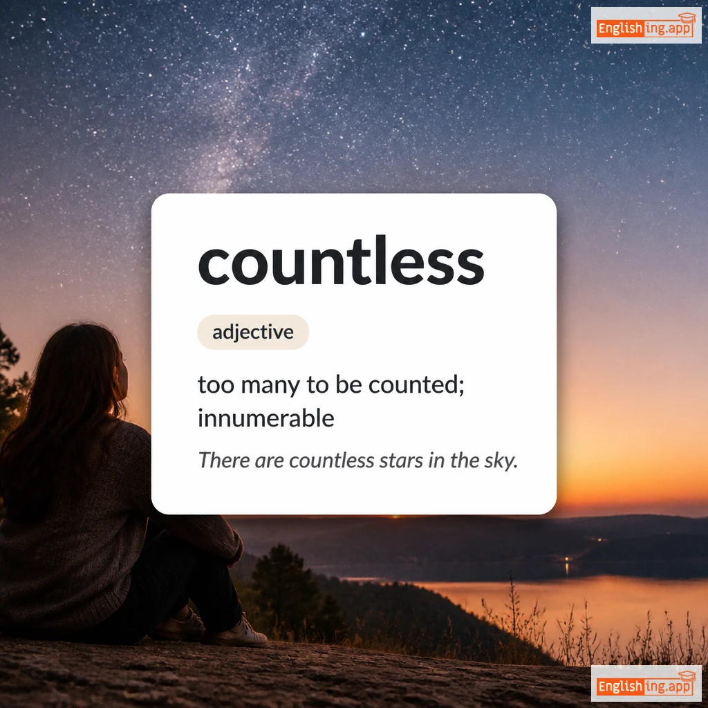 countless definition card — visual illustration of the meaning