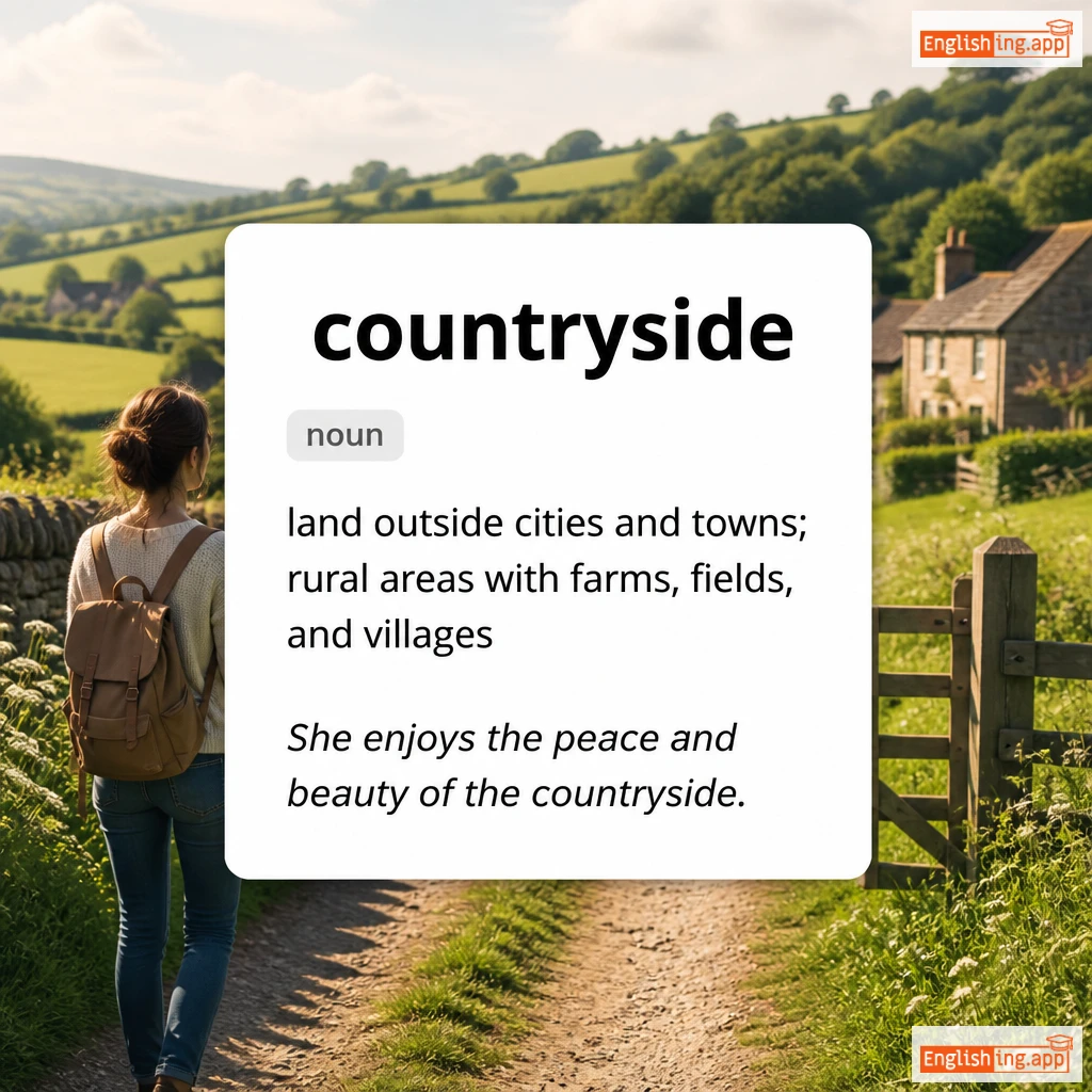 countryside definition card — visual illustration of the meaning