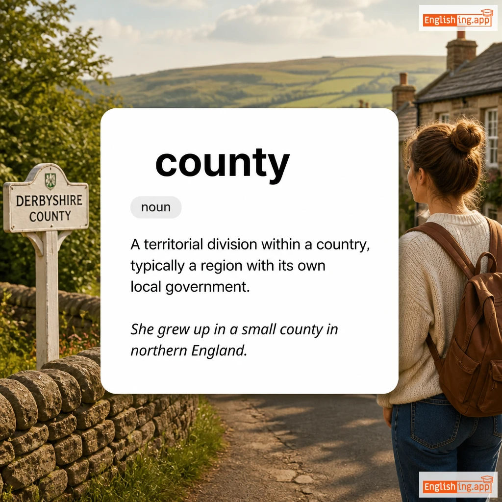 county definition card — visual illustration of the meaning