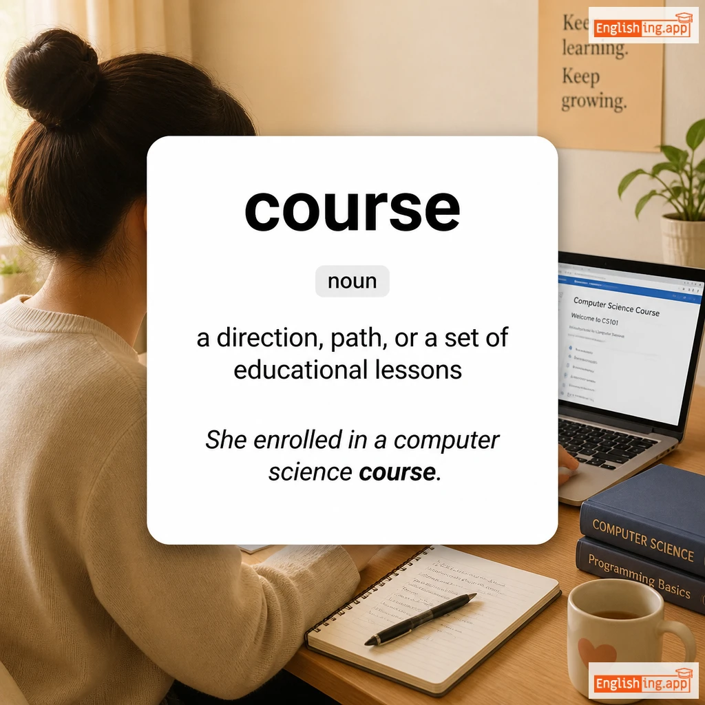 course definition card — visual illustration of the meaning