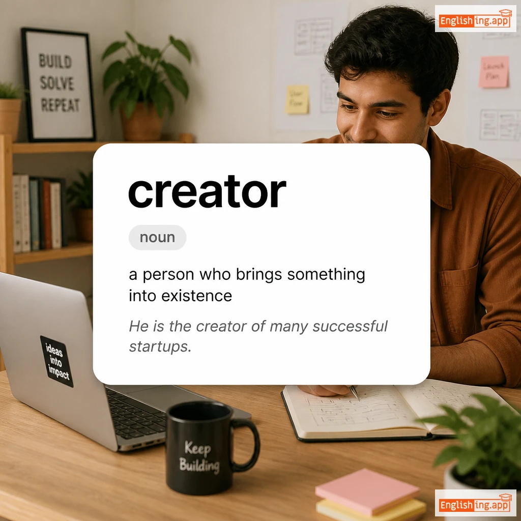 creator definition card — visual illustration of the meaning