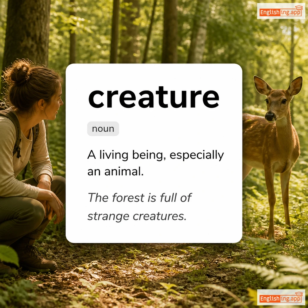 creature definition card — visual illustration of the meaning