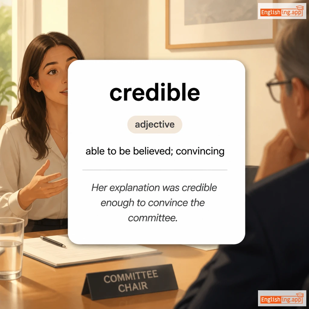 credible definition card — visual illustration of the meaning