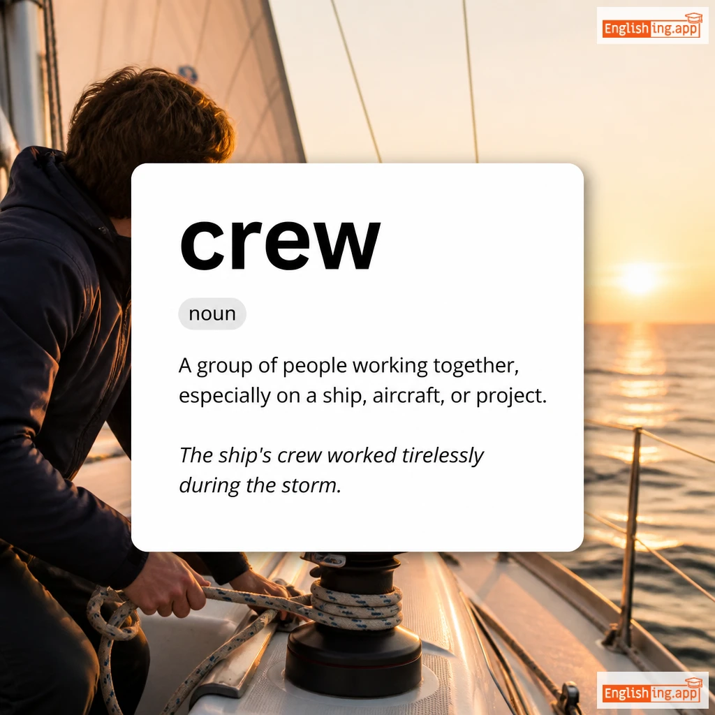 crew definition card — visual illustration of the meaning