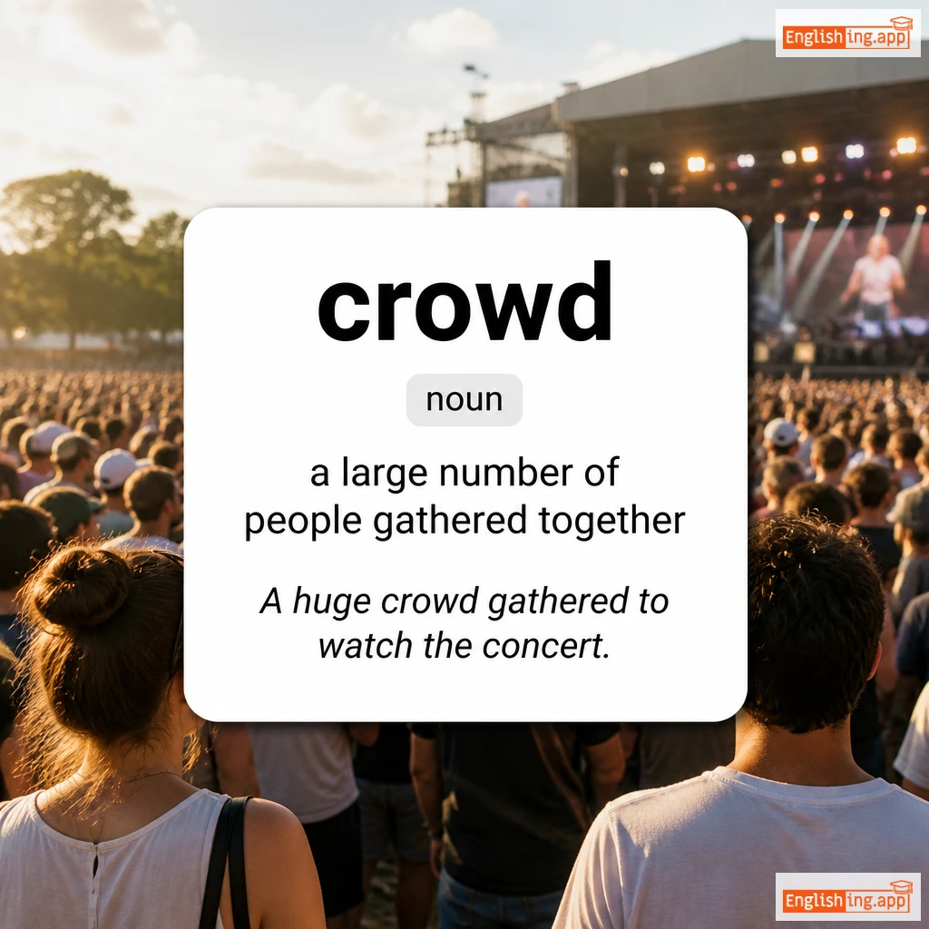 crowd definition card — visual illustration of the meaning