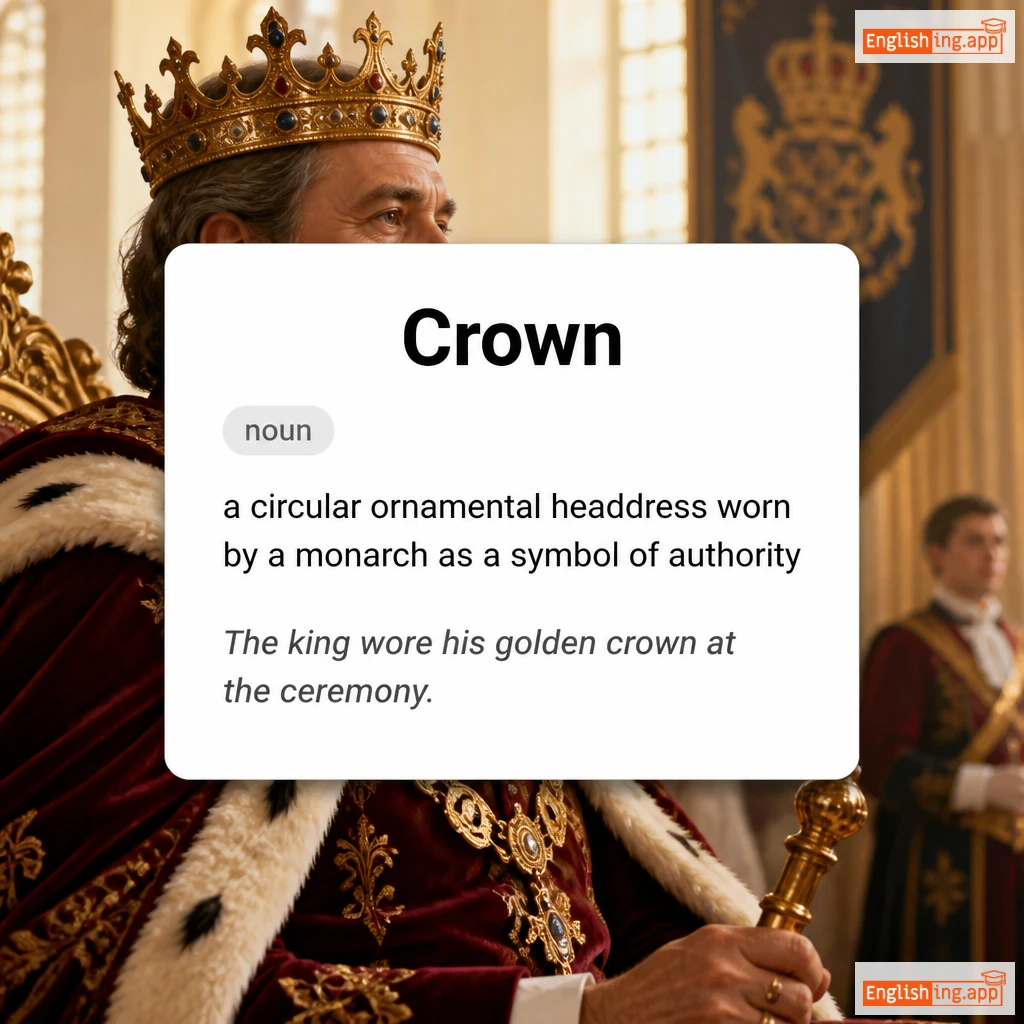 Crown definition card — visual illustration of the meaning