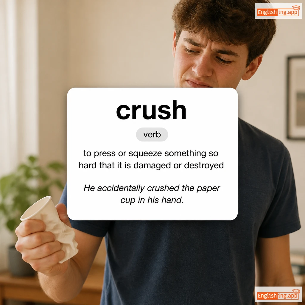 crush definition card — visual illustration of the meaning