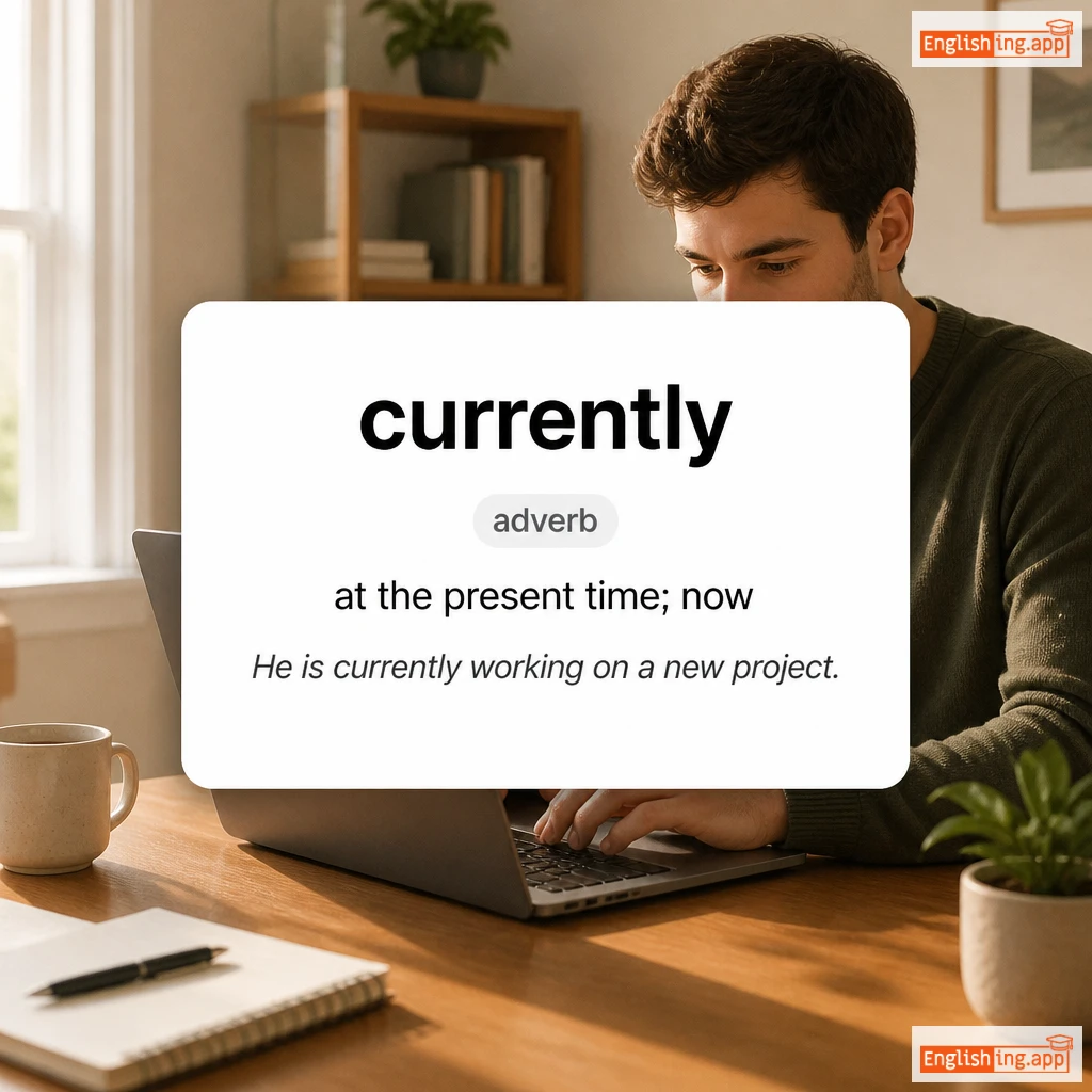 currently definition card — visual illustration of the meaning