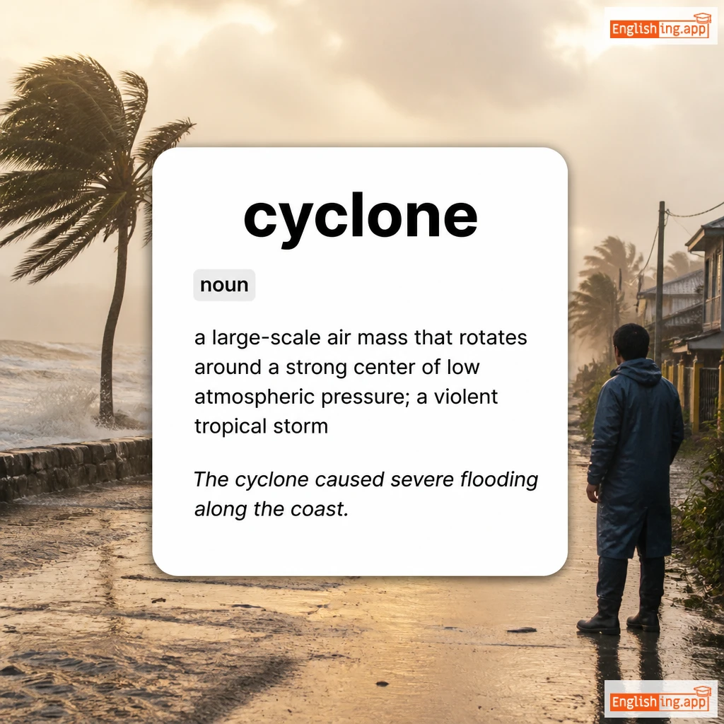 cyclone definition card — visual illustration of the meaning