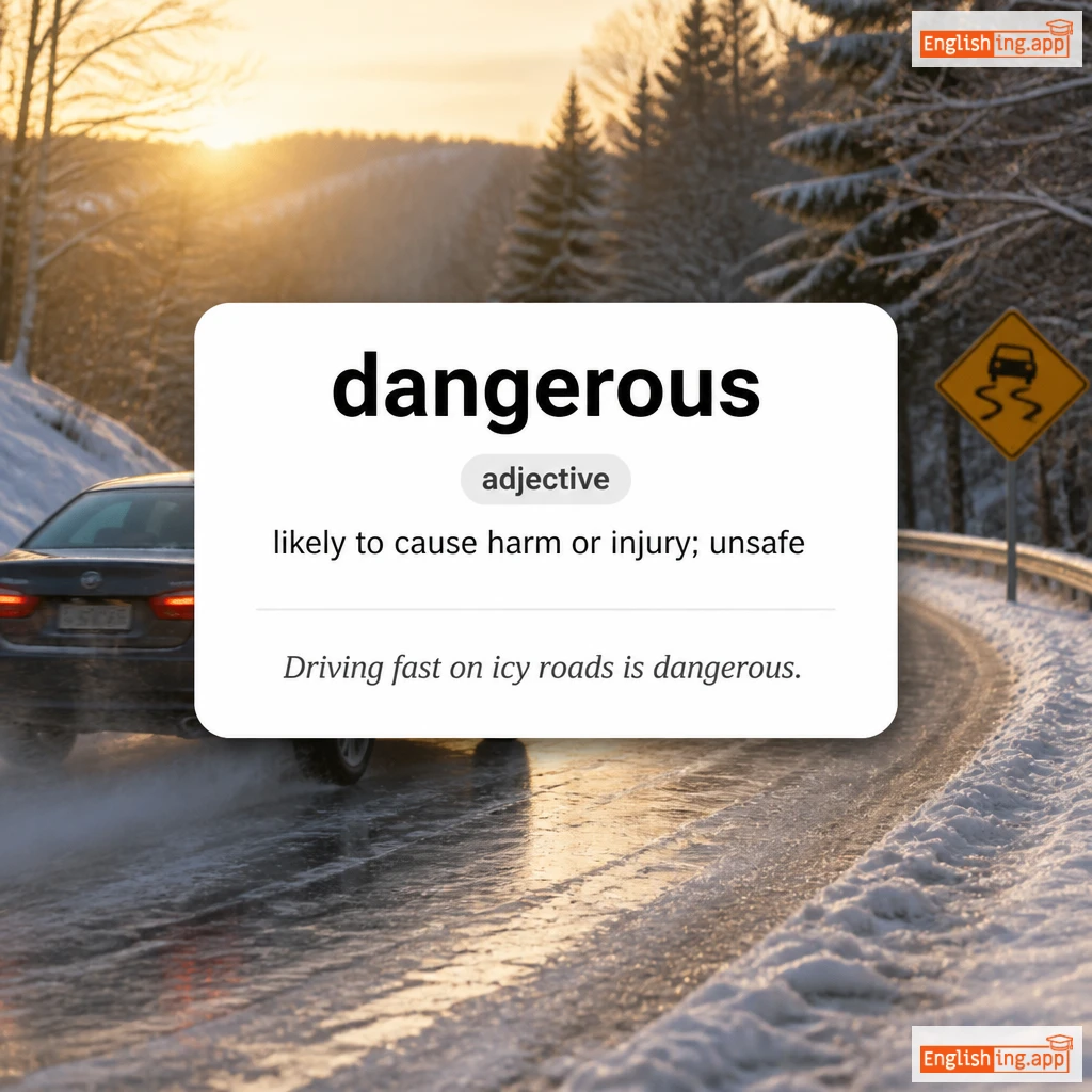 dangerous definition card — visual illustration of the meaning