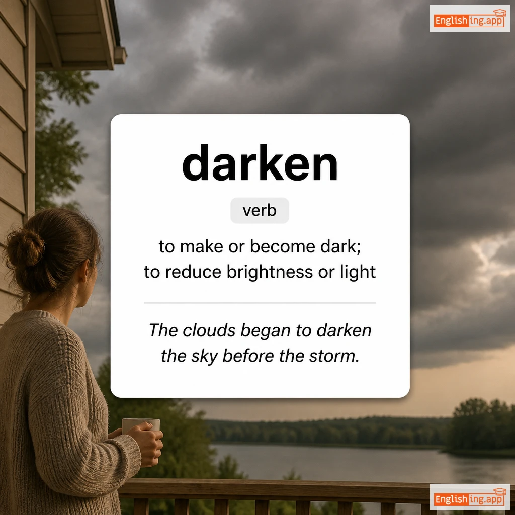 darken definition card — visual illustration of the meaning
