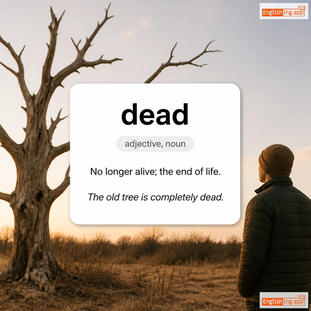 dead definition card — visual illustration of the meaning