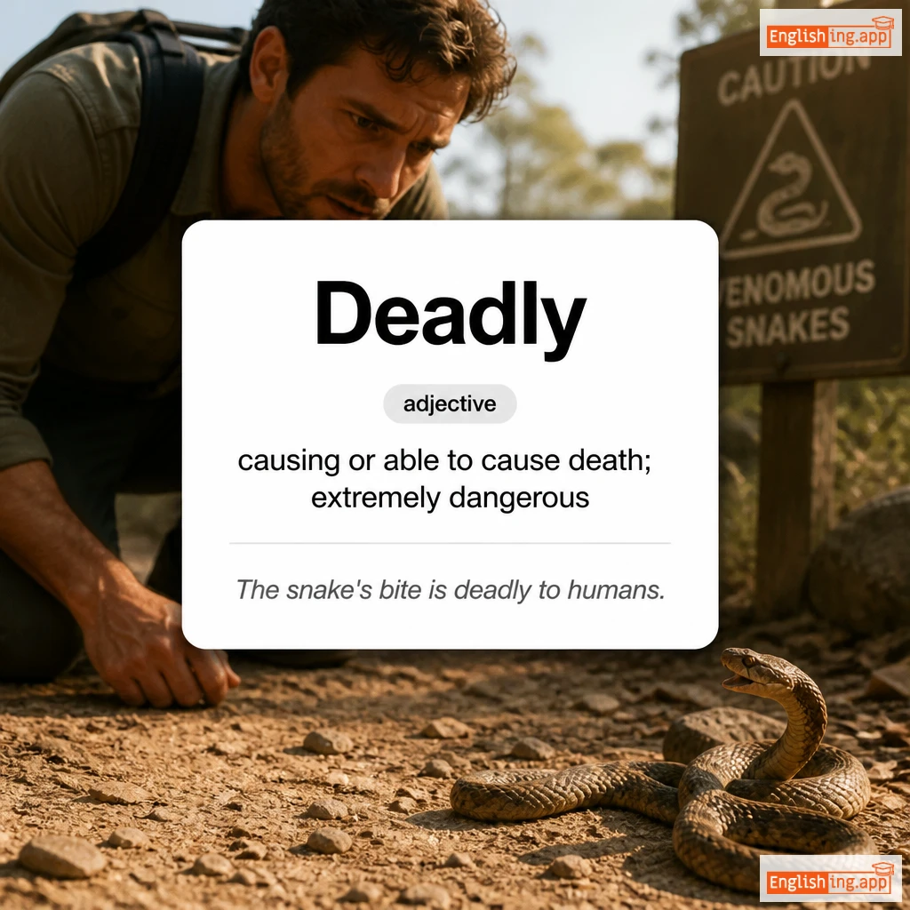 Deadly definition card — visual illustration of the meaning