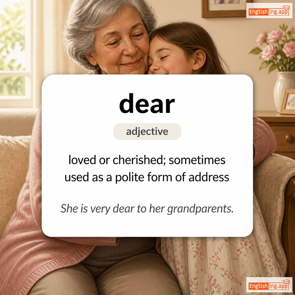 dear definition card — visual illustration of the meaning