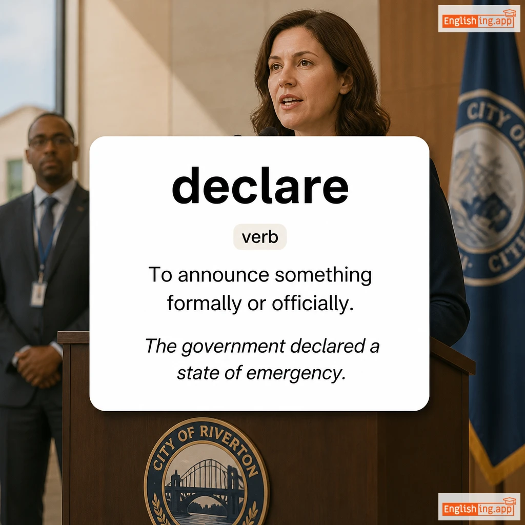 declare definition card — visual illustration of the meaning
