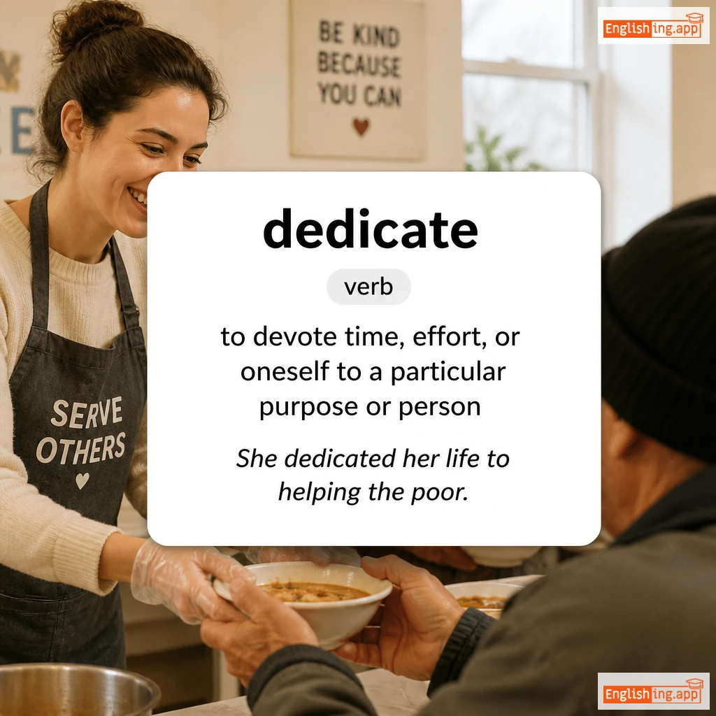 dedicate definition card — visual illustration of the meaning