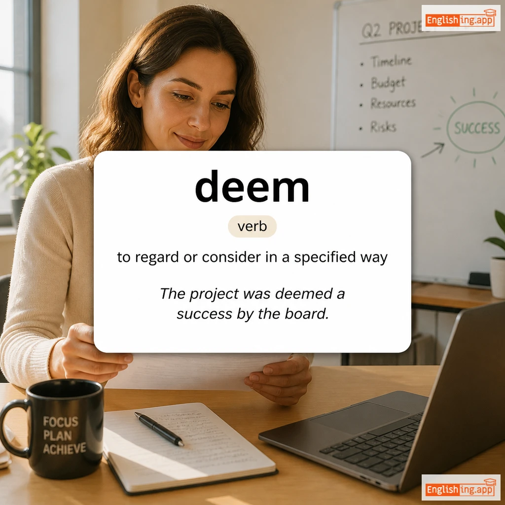 deem definition card — visual illustration of the meaning