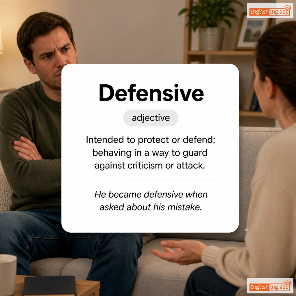 Defensive definition card — visual illustration of the meaning