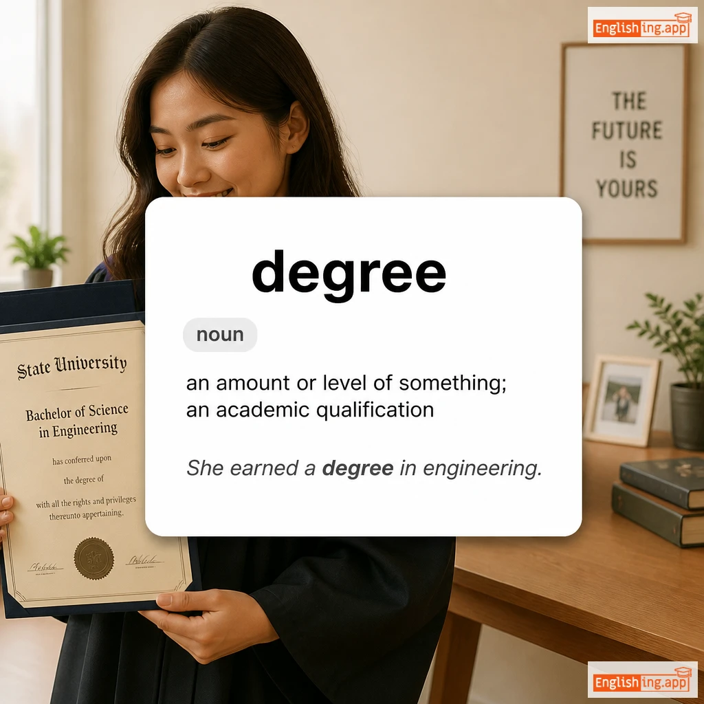 degree definition card — visual illustration of the meaning