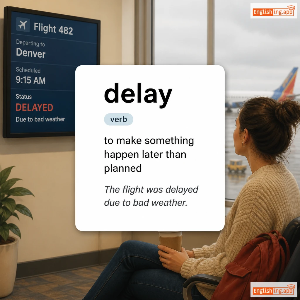 delay definition card — visual illustration of the meaning