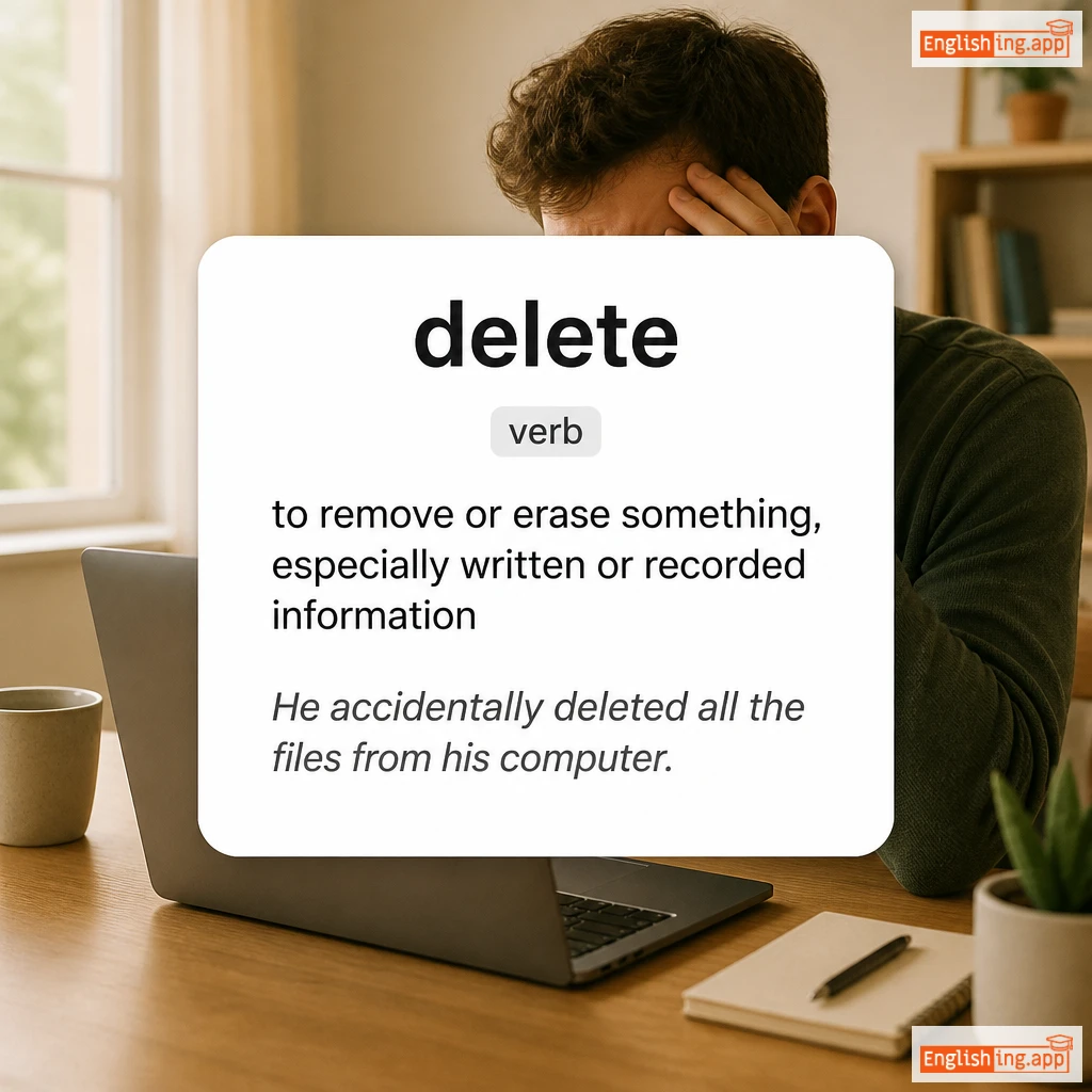 delete definition card — visual illustration of the meaning