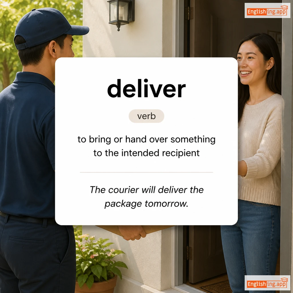deliver definition card — visual illustration of the meaning