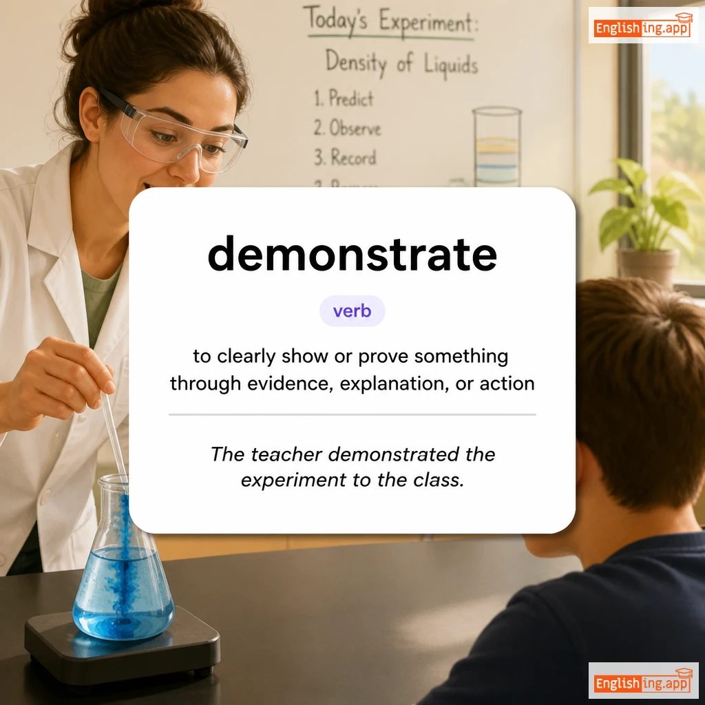 demonstrate definition card — visual illustration of the meaning