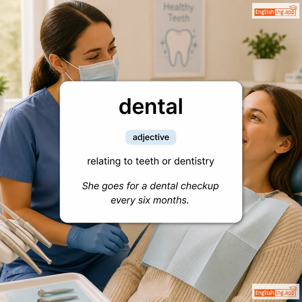 dental definition card — visual illustration of the meaning
