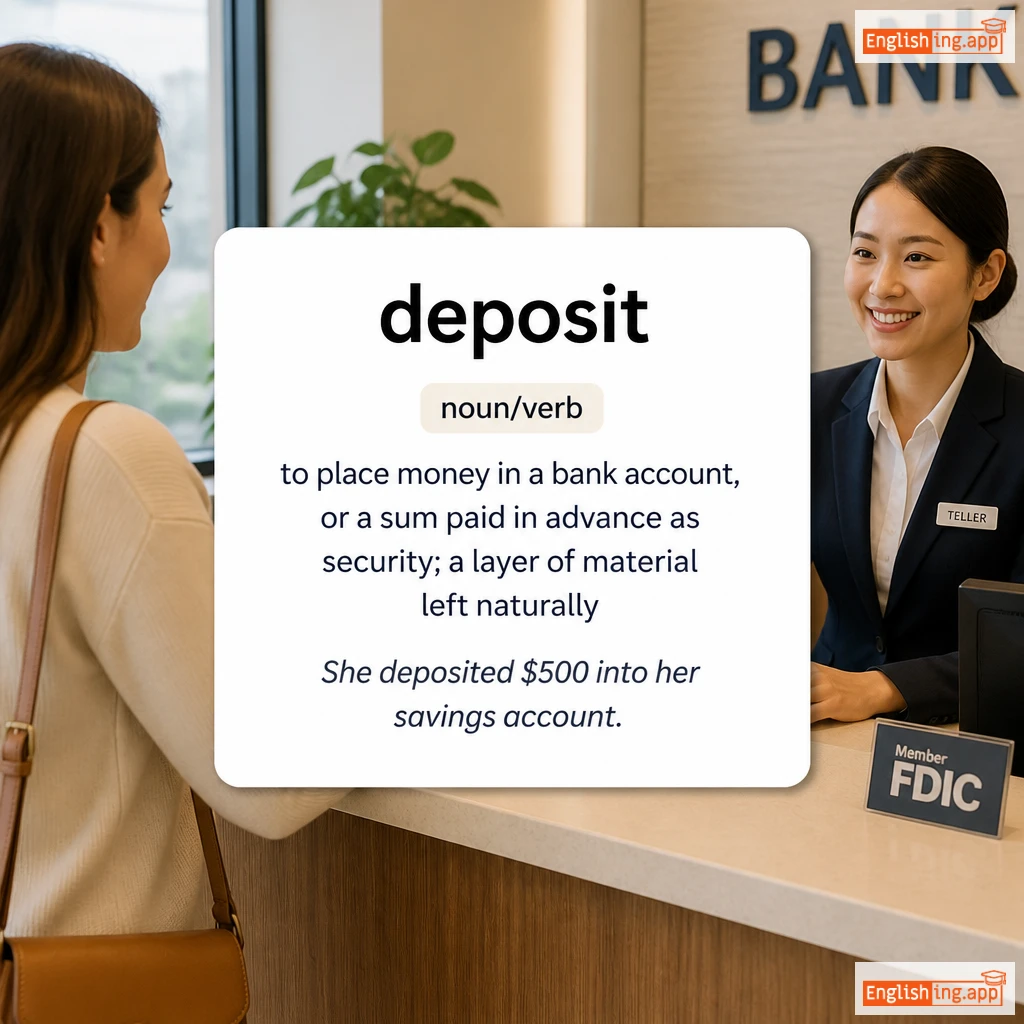 deposit definition card — visual illustration of the meaning