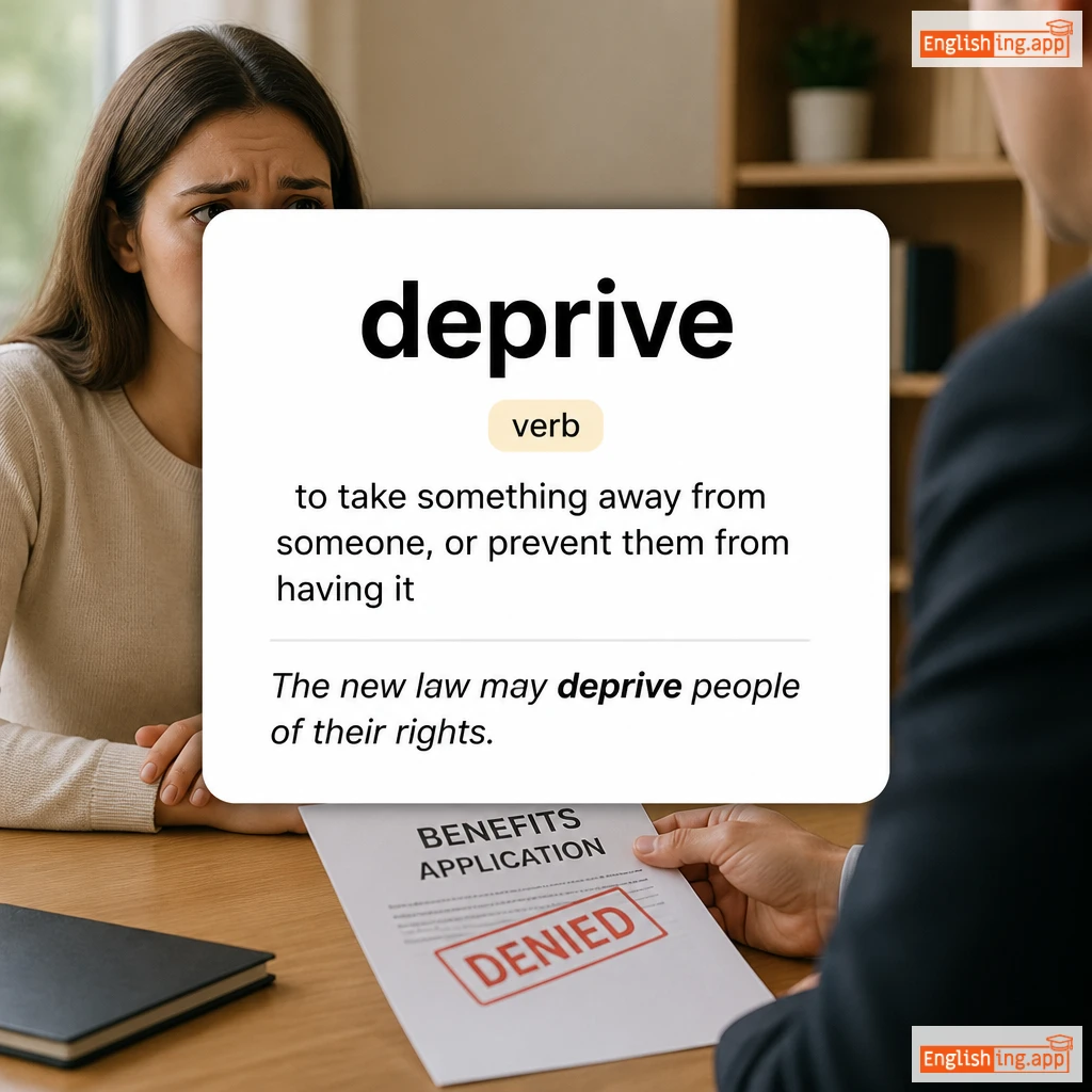 deprive definition card — visual illustration of the meaning