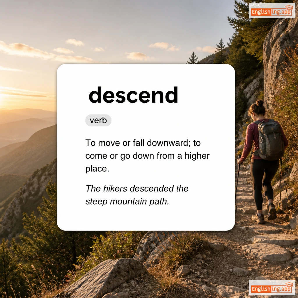 descend definition card — visual illustration of the meaning