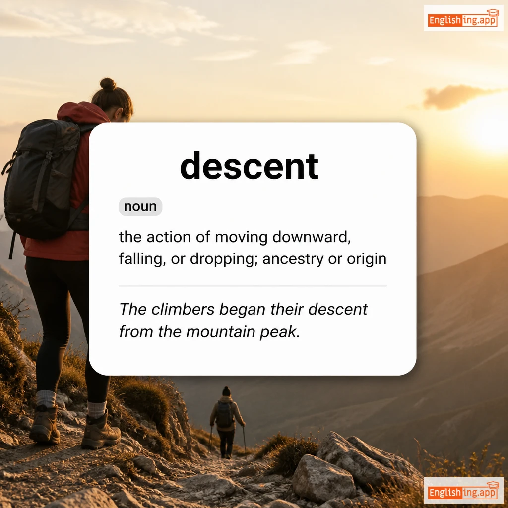 descent definition card — visual illustration of the meaning