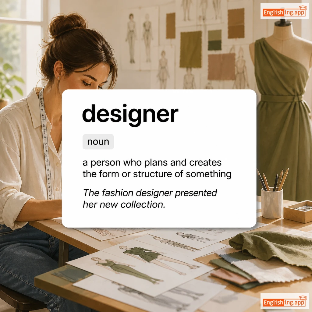 designer definition card — visual illustration of the meaning