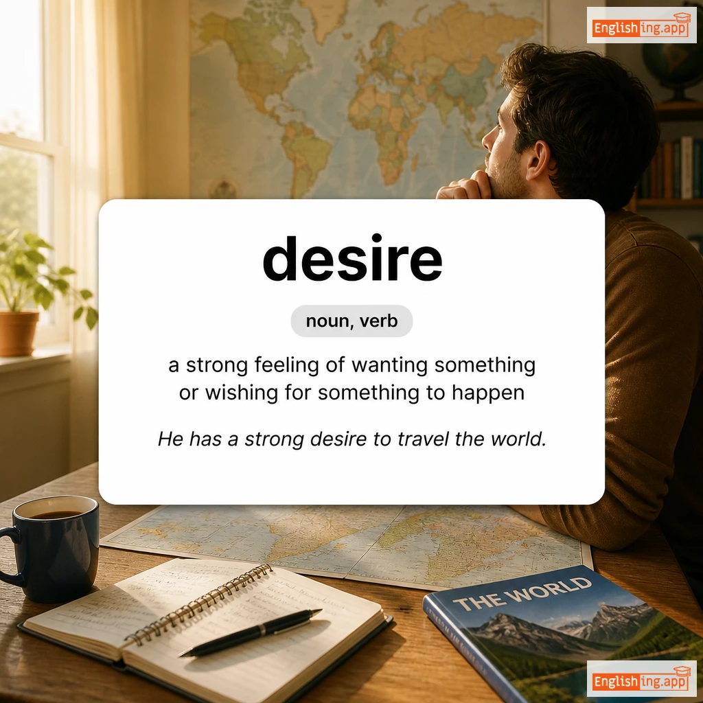 desire definition card — visual illustration of the meaning