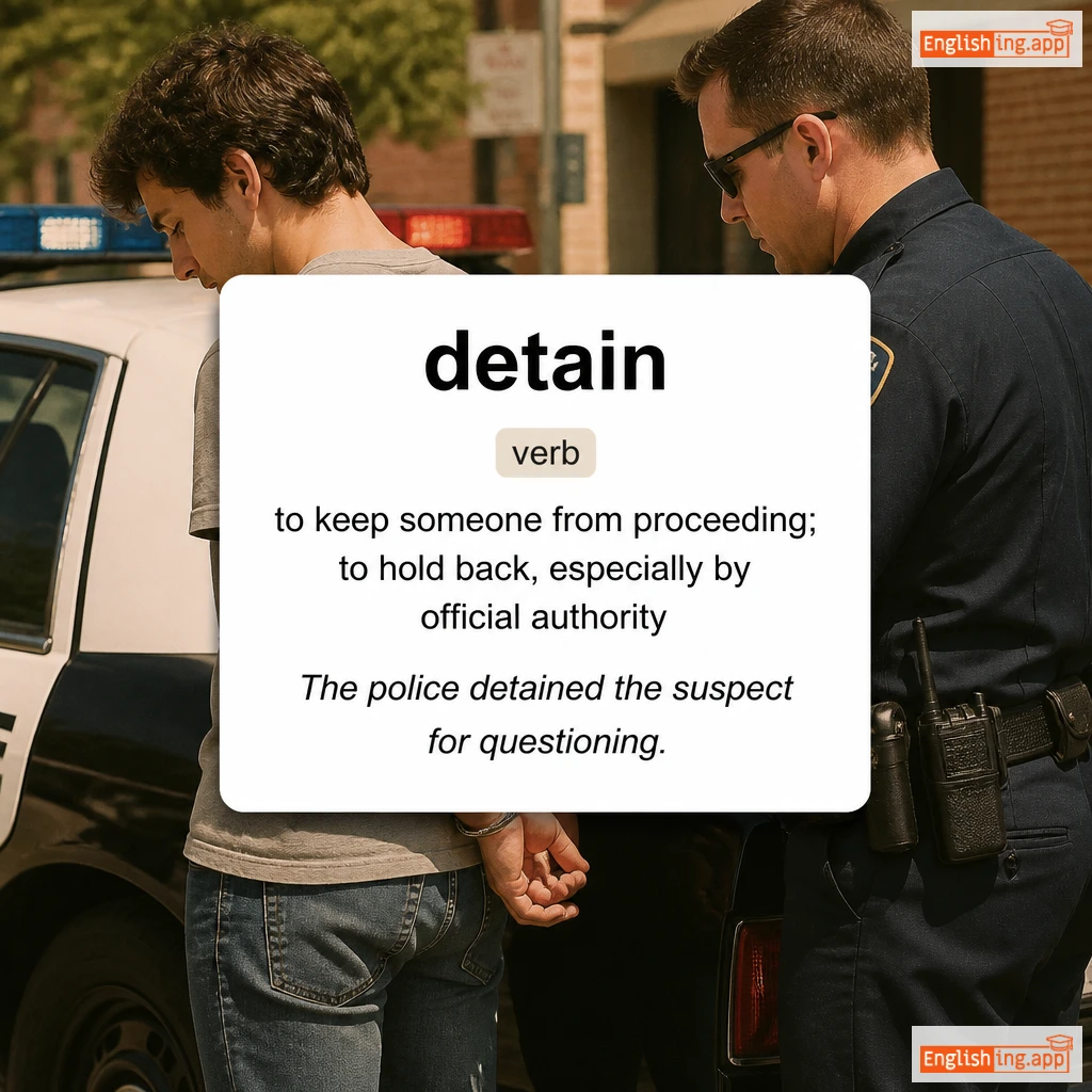 detain definition card — visual illustration of the meaning