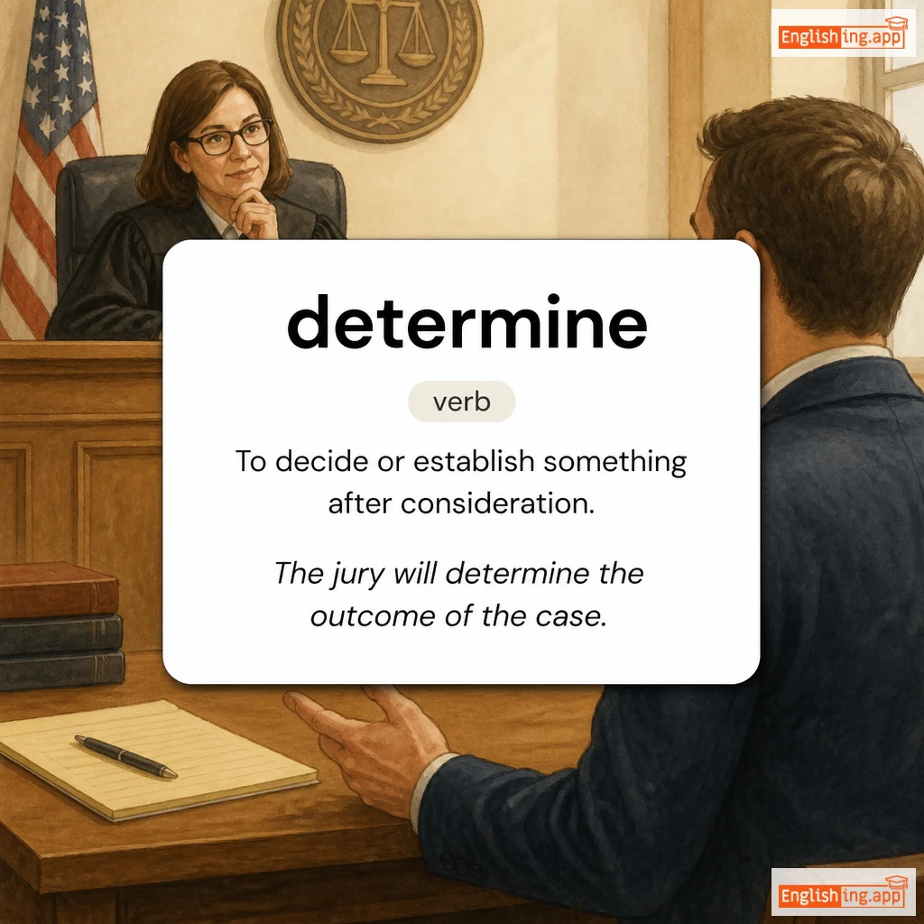 determine definition card — visual illustration of the meaning