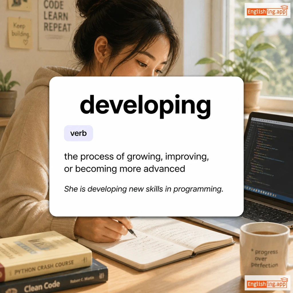 developing definition card — visual illustration of the meaning