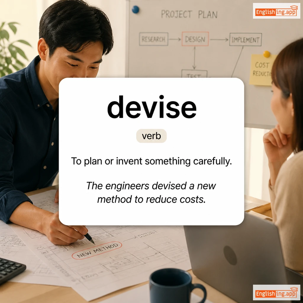 devise definition card — visual illustration of the meaning