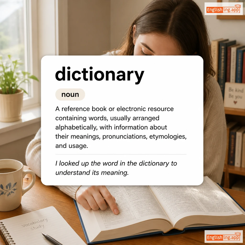 dictionary definition card — visual illustration of the meaning